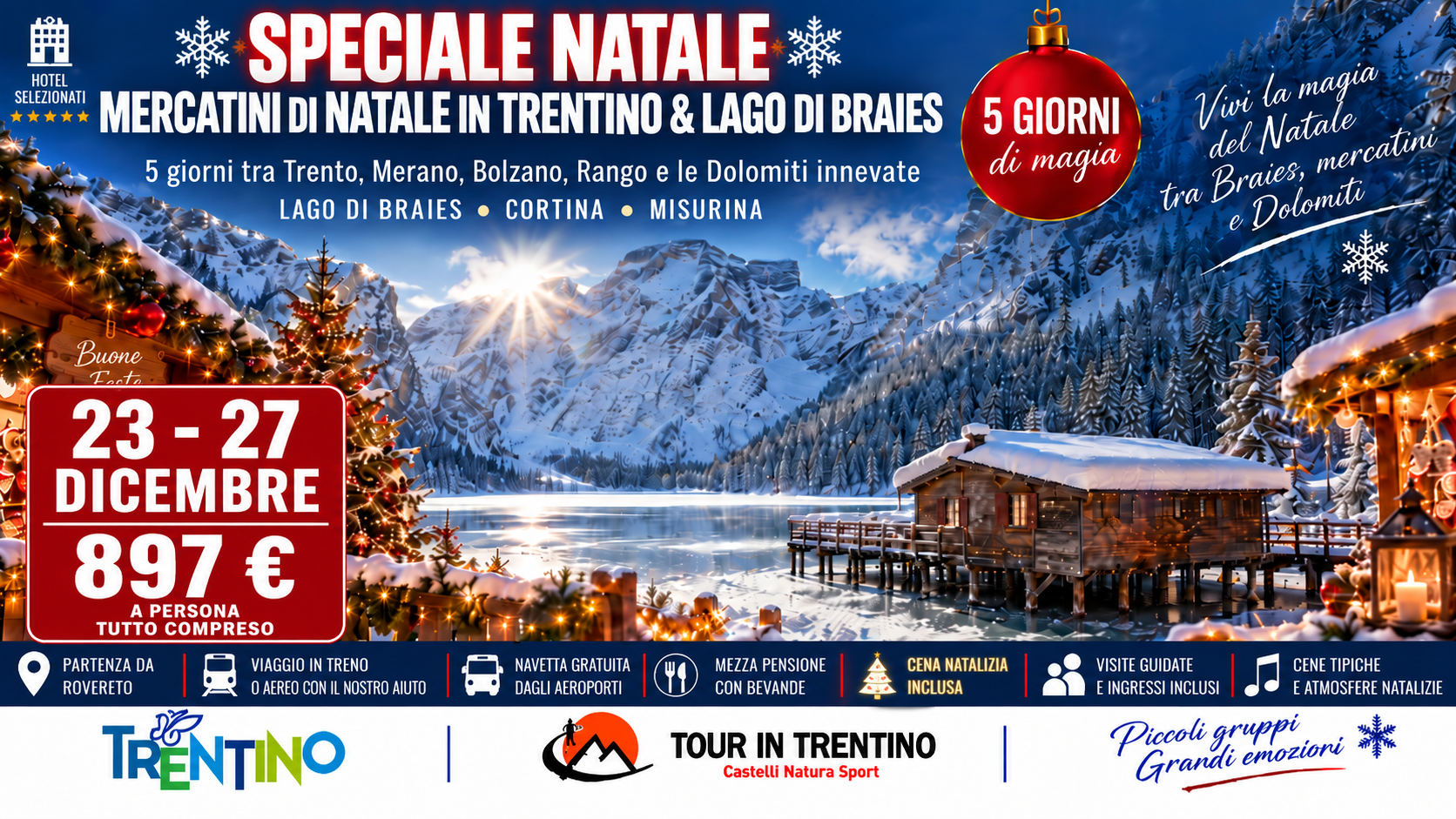 Tour Speciale Mercatini di Natale - Braies  23  Dicembre 2026