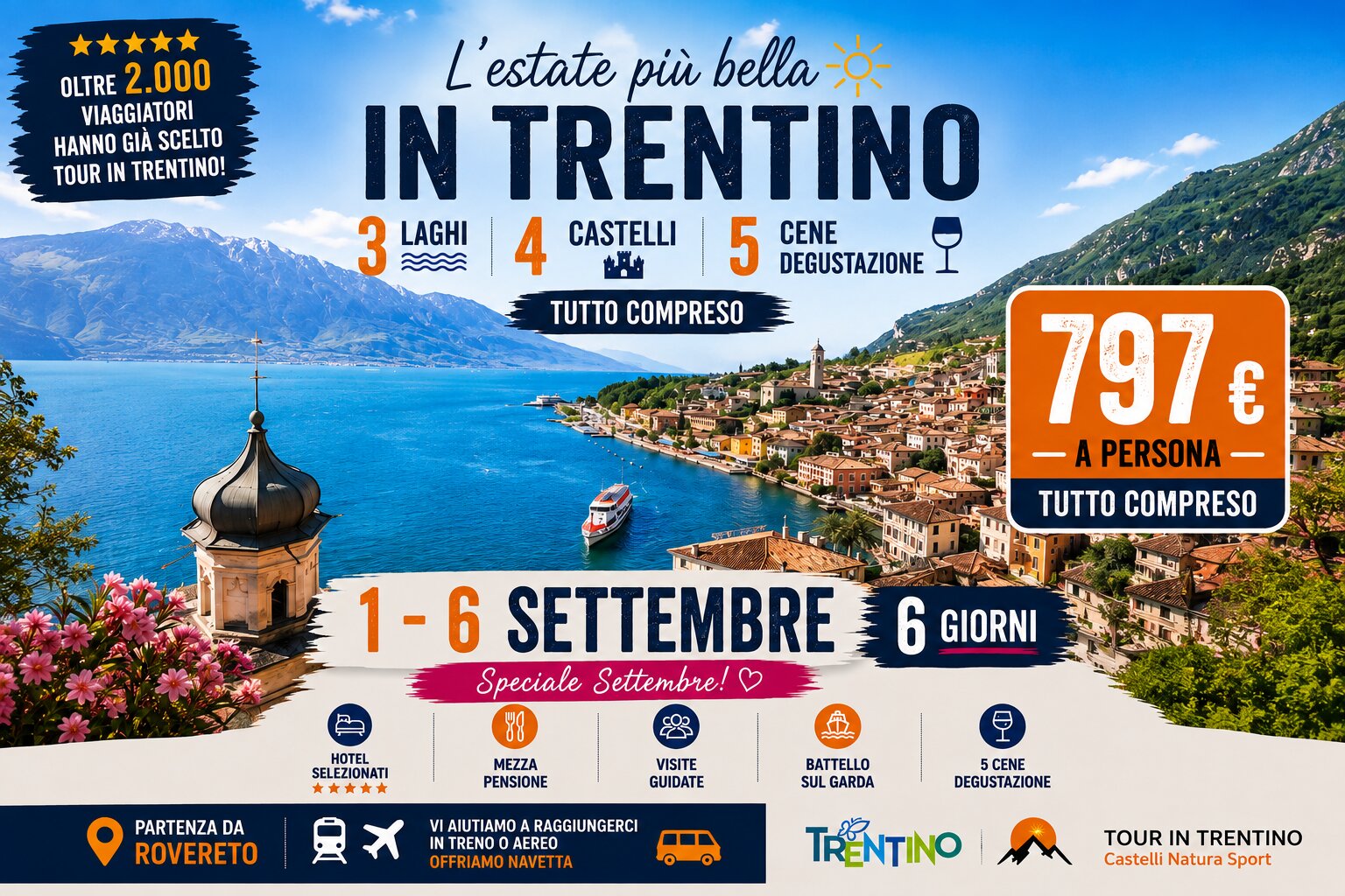 Vacanza - Tour Laghi Castelli Montagne  - 1 Settembre 2026