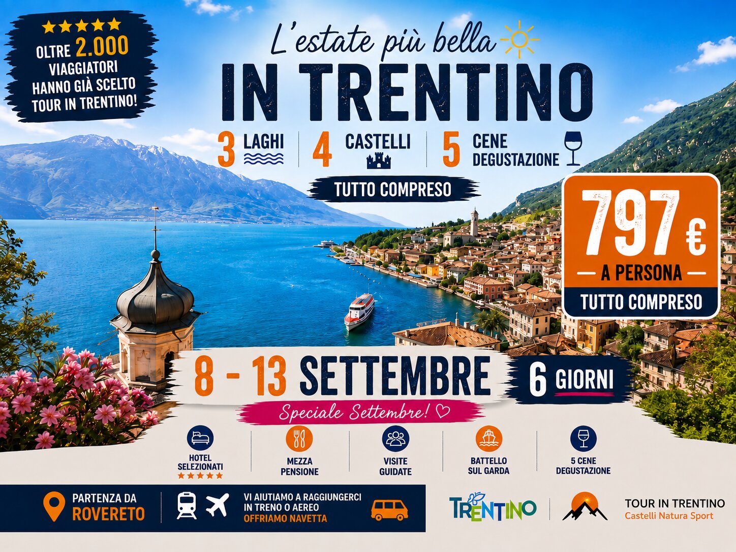 Vacanza - Tour Laghi Castelli Montagne  - 8 Settembre 2026