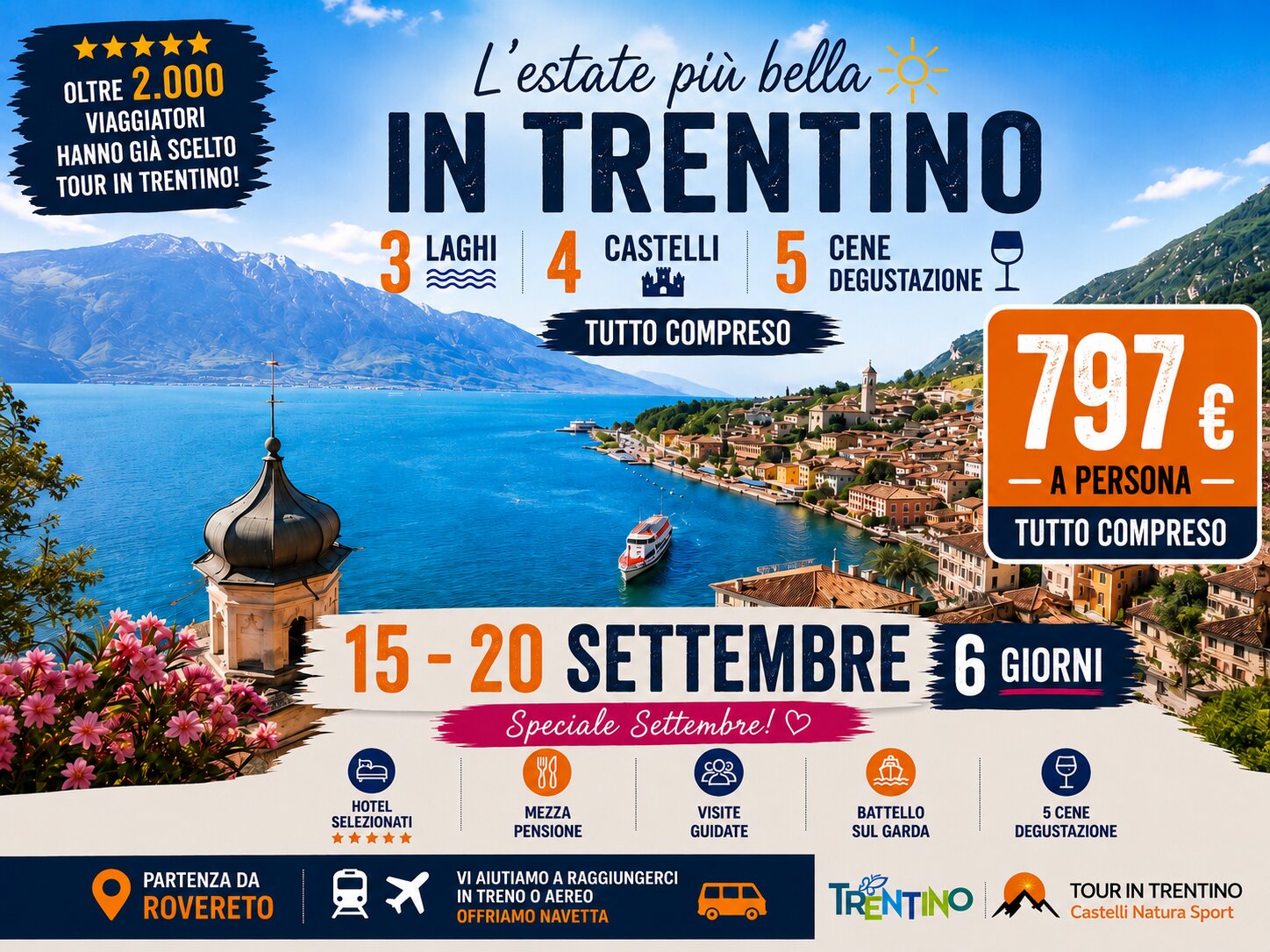 Vacanza - Tour Laghi Castelli Montagne  - 15 Settembre 2026